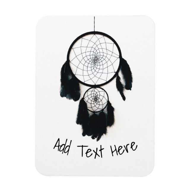 Black Dreamcatcher on White Background Magnet (Vertical)
