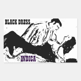 BLACK DRESS INDICA RECTANGULAR STICKER