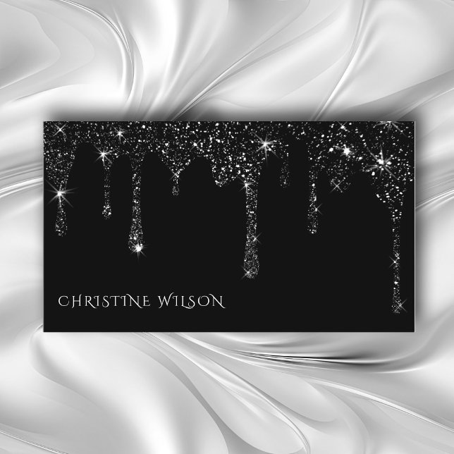 black dripping glitter business card (Creator Uploaded)