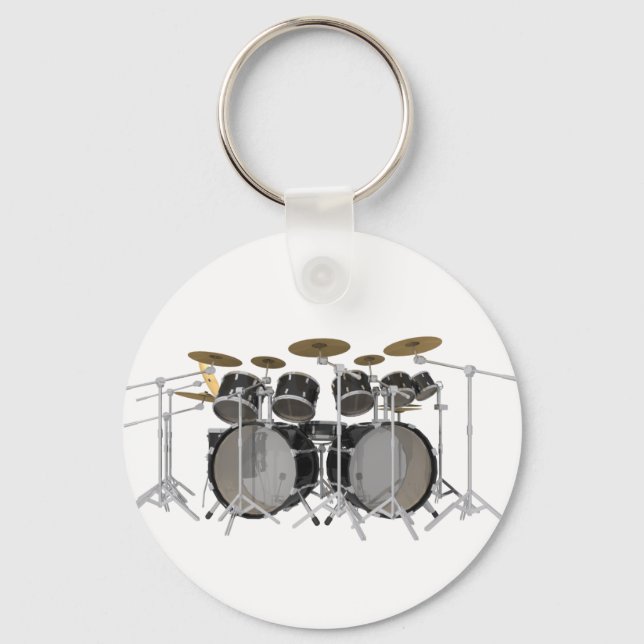 Black Drum Kit: 10 Piece: Key Ring (Front)