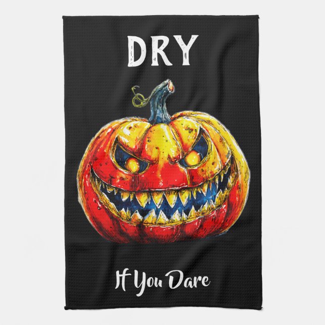 Black Dry If You Dare Halloween Towel (Vertical)