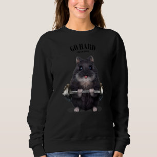 Black Dwarf Hamster Muscle Training Weightlifting Sweatshirt