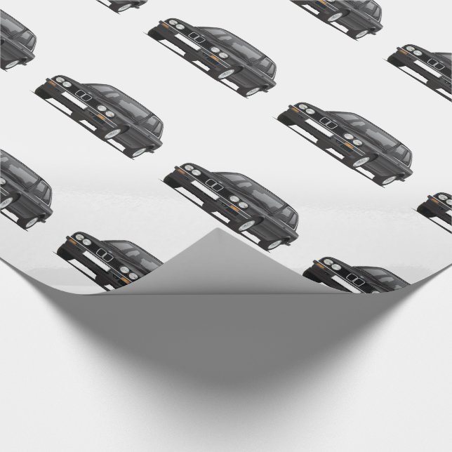 Black E30 3 Series Pattern Wrapping Paper (Corner)