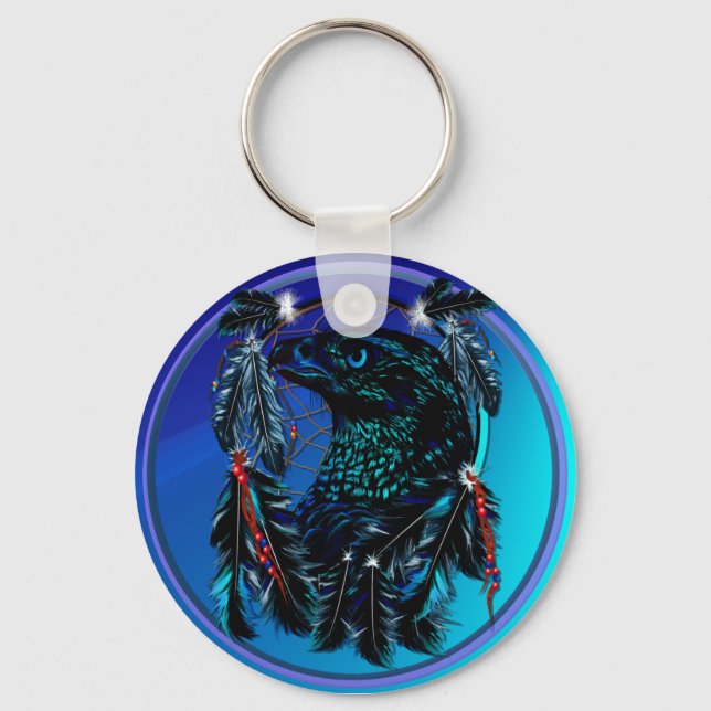 Black Eagle_Dreamcatcher-Keychain Key Ring (Front)