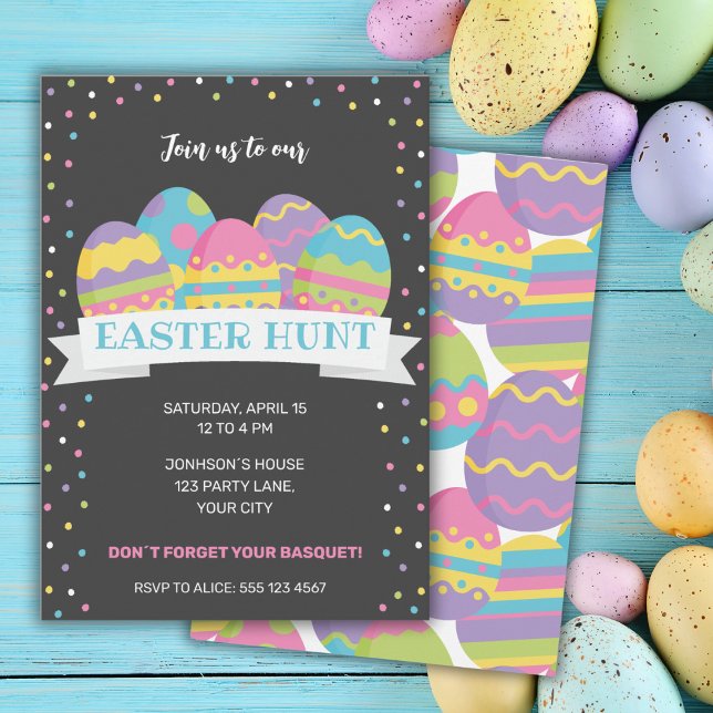 BLACK Easter eggs HUNT INVITATION (Creator Uploaded)