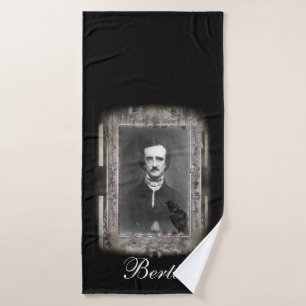 Black, Edgar Allan Poe personalised pet Bath Towel