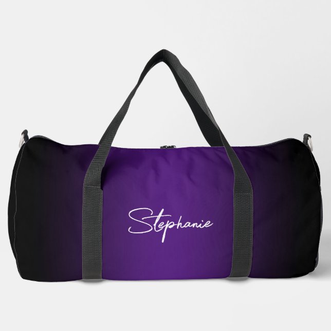 Black Edge Royal Purple Gradient Duffle Bag (Front)