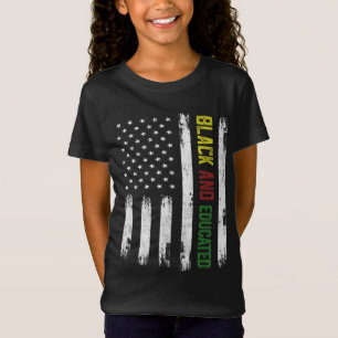 Black Educated American Flag Apparel Black History T-Shirt