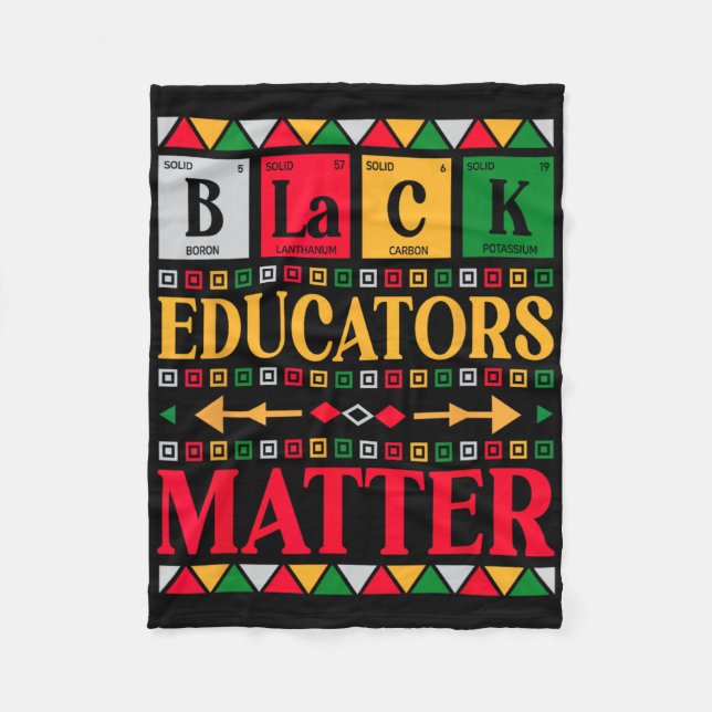 Black Educators Problem Black History Pride Period Fleece Blanket (Front)