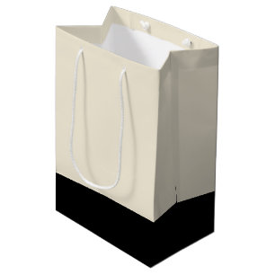 Black & Eggshell White Unisex Colour Block Medium Gift Bag