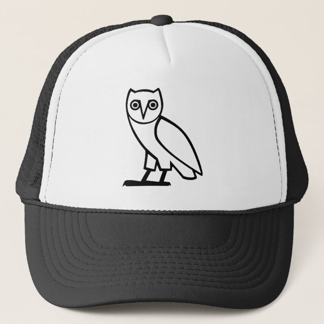 Black Egyptian Owl Trucker Hat (Front)
