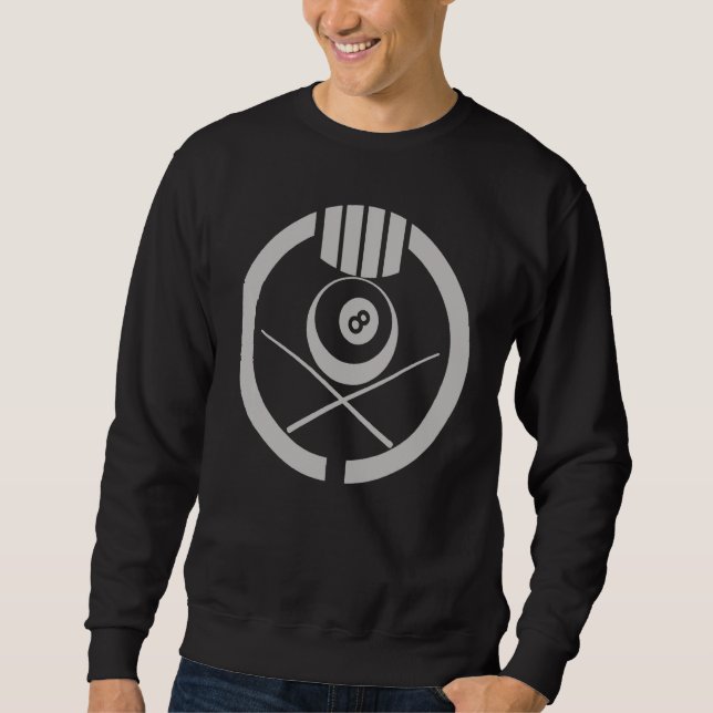Black Eight Pool 8 Ball Ball Billiard Billiards Sweatshirt (Front)