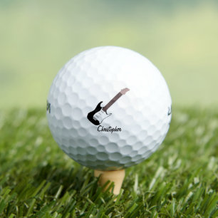 Black Electric Guitar Design Golf Balls