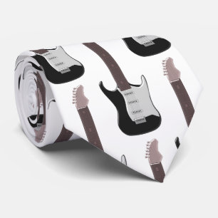 Black Electric Guitar Design Tie
