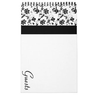 Black Elegance Guest Book Calendar