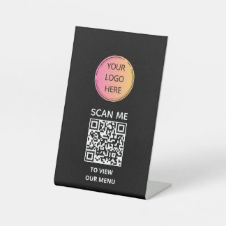 Black Elegance QR Menu Sign