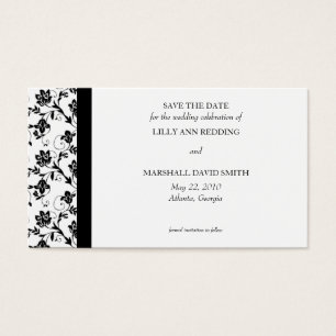 Black Elegance Save The Date Card