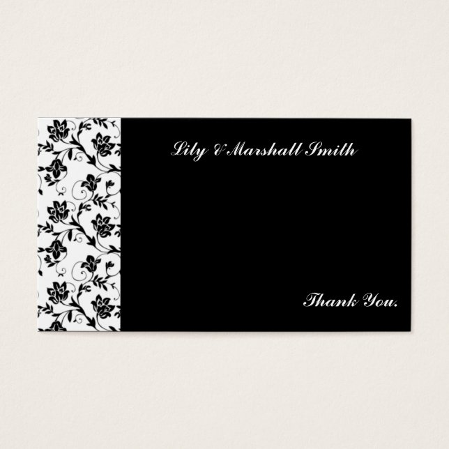 Black Elegance Thank You Card (Front)