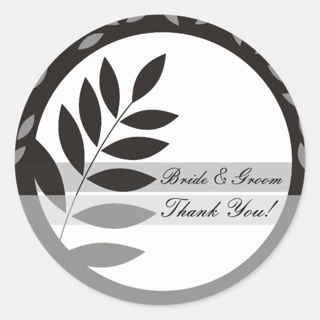 Black Elegance Wedding Sticker (Front)