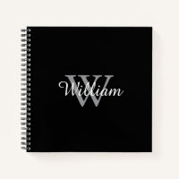Black Elegant and Simple Personalised Monogram