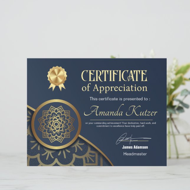 Black Elegant Award Certicate  (Standing Front)