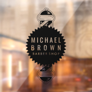 black elegant Barber Shop business pole logo