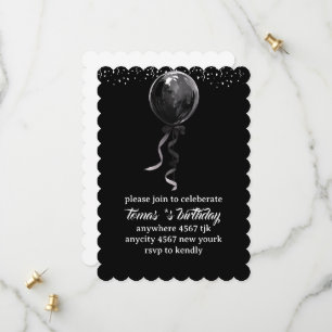 Black Elegant Birthday Invitation Video, Birthday