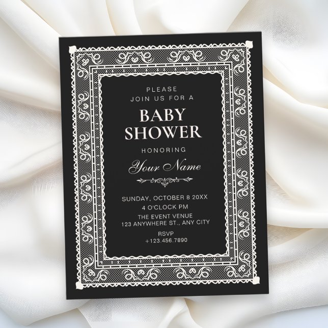 Black elegant bridal shower invitation (Creator Uploaded)