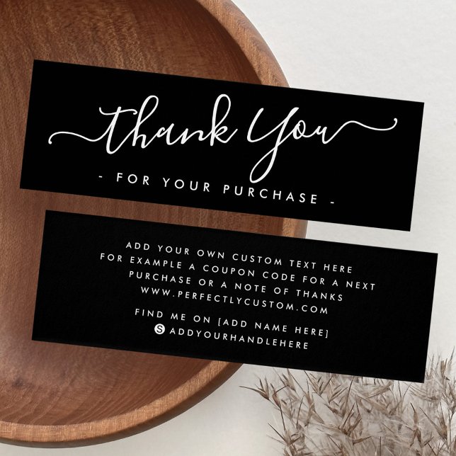 Black elegant business thank you insert card (Black elegant business thank you insert card)