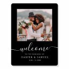 Black Elegant Calligraphy Photo Wedding Welcome