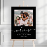 Black Elegant Calligraphy Photo Wedding Welcome Poster<br><div class="desc">Modern wedding welcome sign (poster) with green elegant calligraphy and a photo. For more advanced customisation of this design,  please click the Customise Further link to change font,  size,  and colour.</div>