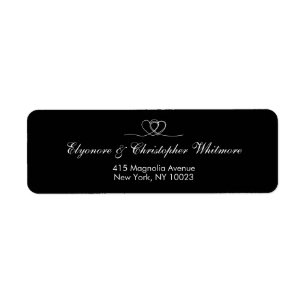 Black Elegant Calligraphy Wedding Return Address