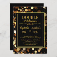 Black Elegant Chic Dual Birthday Soiree Invitation