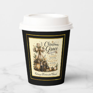 Black Elegant Christmas Christian Faith Paper Cups