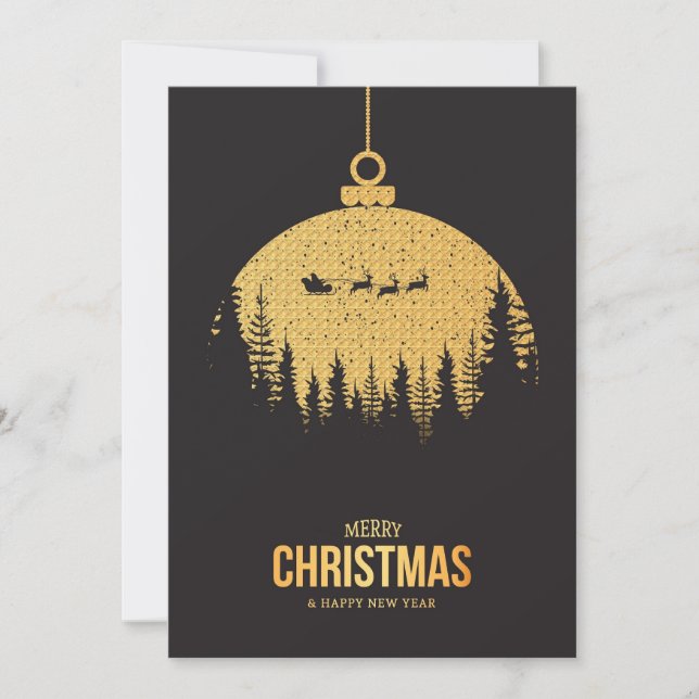 Black Elegant Christmas Party Invitation (Front)