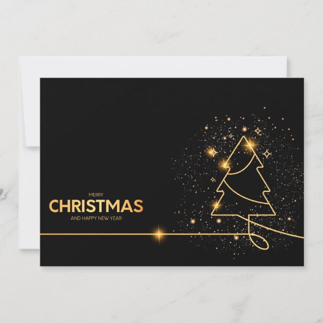  Black Elegant Christmas Party Invitation (Front)
