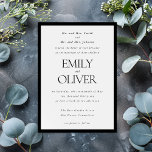 Black Elegant Classic Frame Wedding Parents Host Invitation<br><div class="desc">Make your wedding announcement unforgettable with our Formal Elegant Wedding Invitation Template. Perfectly crafted for parents hosting the special day, this black and white invitation features a sophisticated black frame and elegant typography for the spouse's names and the wedding information. Fully customisable, this template allows you to personalise every detail...</div>