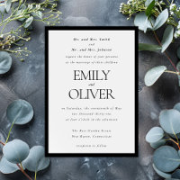 Black Elegant Classic Frame Wedding Parents Host
