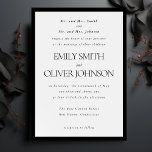 Black Elegant Classic Frame Wedding Parents Host Invitation<br><div class="desc">Make your wedding announcement unforgettable with our Formal Elegant Wedding Invitation Template. Perfectly crafted for parents hosting the special day, this black and white invitation features a sophisticated black frame and elegant typography that exudes timeless elegance. Fully customisable, this template allows you to personalise every detail to suit your unique...</div>