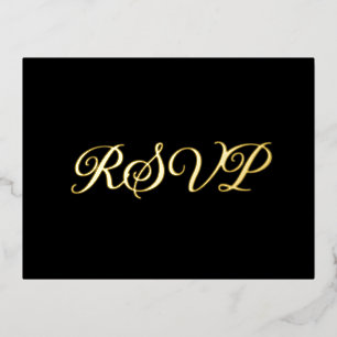 Black Elegant Co-Starring Foil RSVP Card