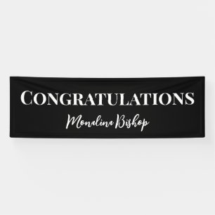 Black Elegant Congratulations Graduate Banner