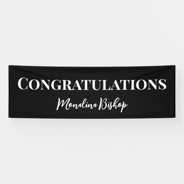 Black Elegant | Congratulations | Graduate Banner (Horizontal)