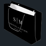 Black Elegant Couple Initials Wedding Sponsors Large Gift Bag<br><div class="desc">Black Elegant Couple Initials Wedding Sponsors Gift Bag</div>