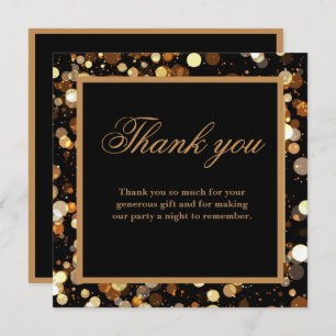 Black Elegant Dual Birthday Soiree  Thank You Card