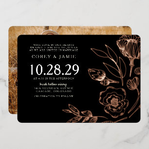 Black Elegant Floral Wedding