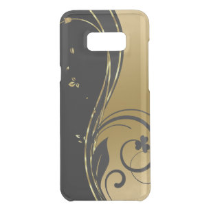 Black & Elegant Gold Floral Swirls Design Uncommon Samsung Galaxy S8 Plus Case