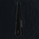 Black Elegant Gothic Monogram Name Mediaeval Typo Tie<br><div class="desc">Black Elegant Gothic Monogram Name Mediaeval Typo neck tie featuring your personalised initials in ancient gothic mediaeval calligraphy script and custom name, celebration, wedding couple names or any custom text in sophisticated sans serif font. Stylish black and white colours fully customisable in any colour. Very classy and elegant, perfect as...</div>