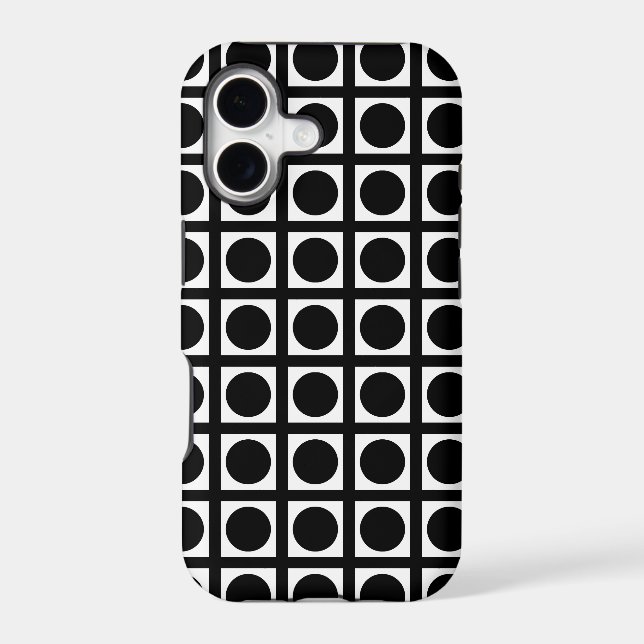 Black Elegant Grid Dots (Back)