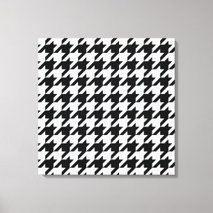 Black Elegant Houndstooth Canvas Print