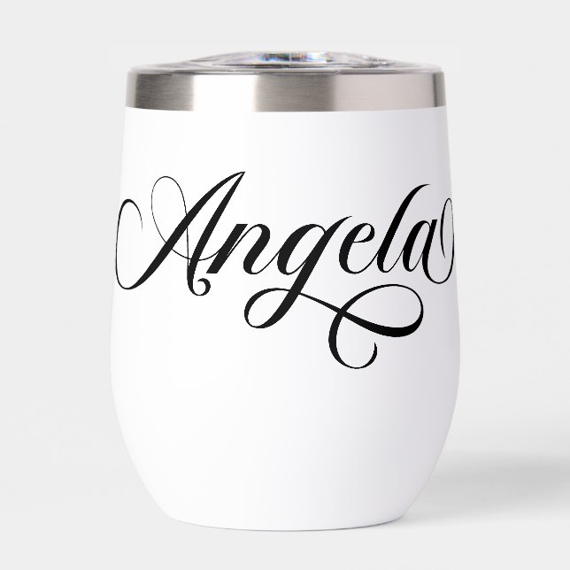 Black Elegant Lettering Angela (Front)